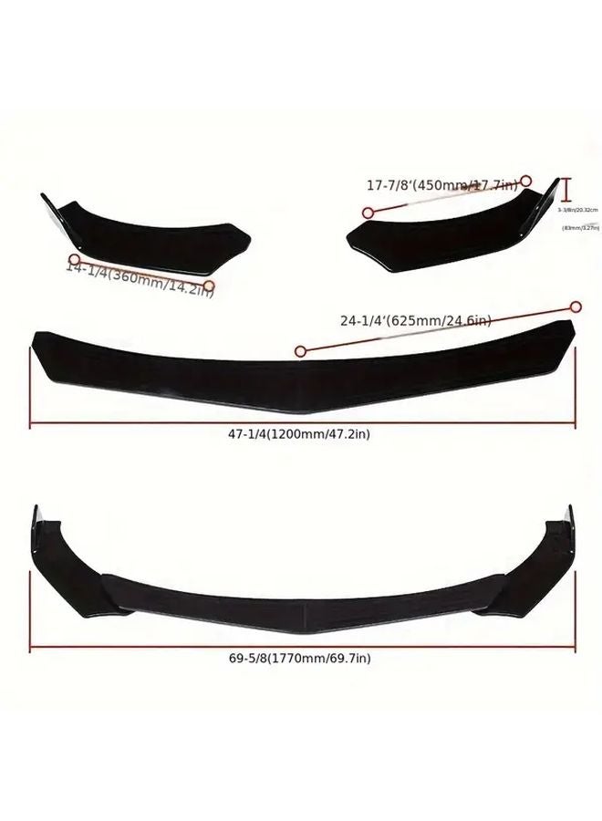 Universal Car Front Bumper Lip Spoiler Scratch Guard Duckbill Diffuser Black - Image 2